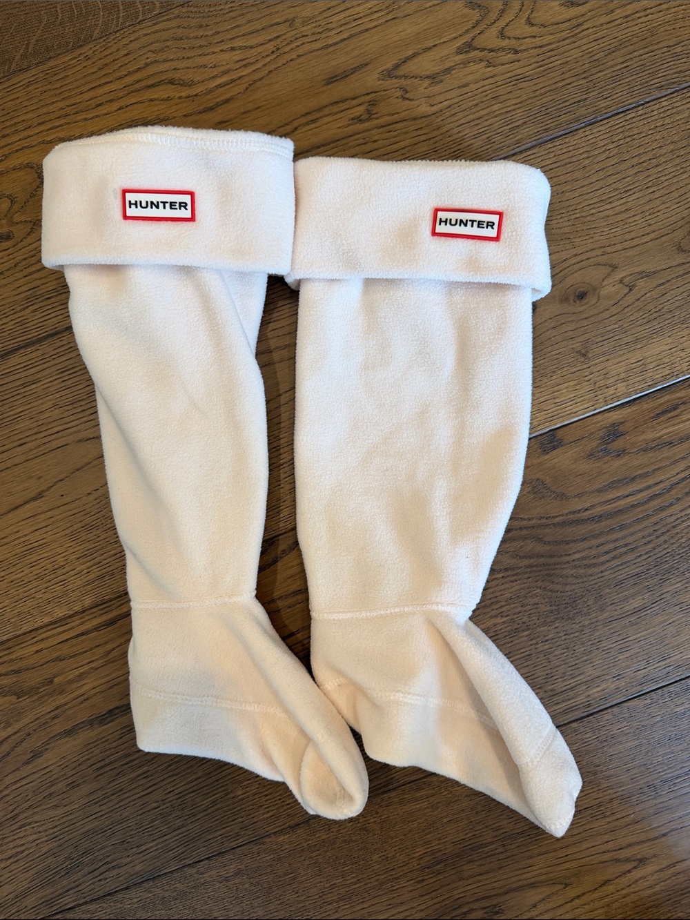 Hunter Cream White Fleece Boot Socks